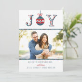 Trendy "Joy" Boho Bauble FotokerstKaart Feestdagenkaart (Staand voorkant)