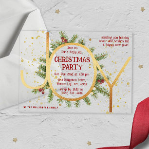 Trendy Joy Dennentakken Krans Kerstfeest Acryl Uitnodigingen