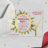 Trendy Joy Pine Boughs Wreath Christmas Party Acryl Uitnodigingen