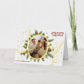 Trendy Joy Pine Boughs Wreats kerstfoto Real Folie Wenskaart (Voorkant)