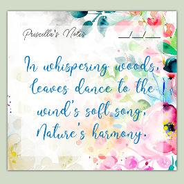 Trendy Joyful Waterverf Flowers 3" x 3" Post-it® Notes