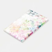 Trendy Joyful Waterverf Flowers 4" x 6" Post-it® Notes (Schuin)