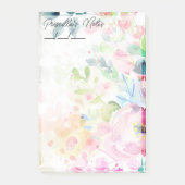 Trendy Joyful Waterverf Flowers 4" x 6" Post-it® Notes (Voorkant)