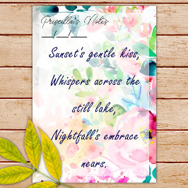 Trendy Joyful Waterverf Flowers 4" x 6" Post-it® Notes