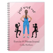 Trendy "Just Work Out" Oefening & Fitness Journal Notitieboek (Voorkant)