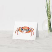 Trendy Kaarten Blank Binnenin Watercolor Krab Stra (Voorkant)