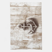 Trendy , kalk-nautisch anker theedoek (Verticaal)