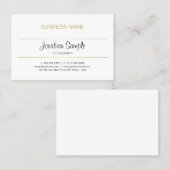 Trendy kalligrafie Script Gold Design Luxe Chique Visitekaartje (Voorkant / Achterkant)