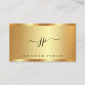 Trendy kalligrafie script Monogram Glamoureus Goud Visitekaartje (Voorkant)