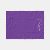 Trendy Kalligrafie Script Naam Royal Paarse Small Fleece Deken (Voorkant (Horizontaal))