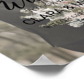 Trendy kalligrafie vervaagd foto welkom bruiloft poster (Hoek)