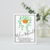 Trendy kamerplant voor verhuizing naar nieuw huis aankondigingskaart (Staand voorkant)