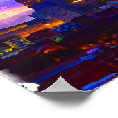 Trendy Kansas City Skyline Travel Waterverf Poster (Hoek)