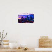Trendy Kansas City Skyline Travel Waterverf Poster (Keuken)