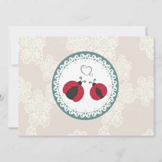  trendy kant leuke lieveheersbeestjes in de liefde kaart (Achterkant)