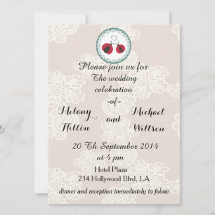 trendy kant leuke lieveheersbeestjes in de liefde kaart