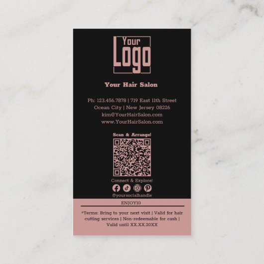 Trendy kapper Afbeelding $ 10 korting (Achterkant)