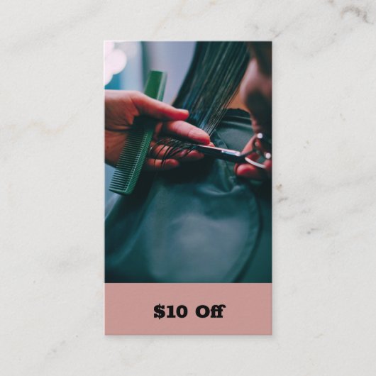 Trendy kapper Afbeelding $ 10 korting (Voorkant)