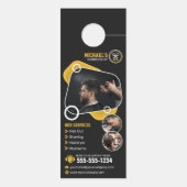 Trendy kapperszaak kapperszaak kapperszaak kapsel deurhanger (Achterkant)