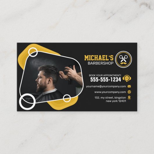 Trendy kapperszaak kapperszaak kapperszaak kapsel klantenkaartje (Voorkant)