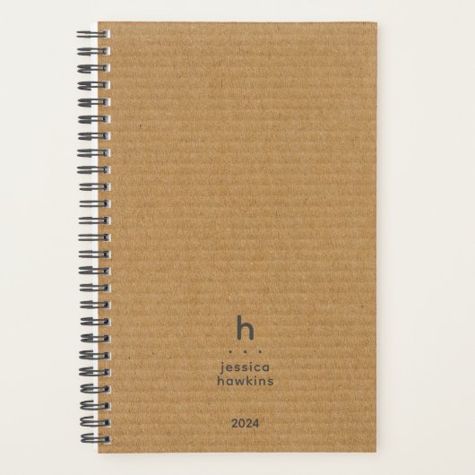 Trendy karton Moderne Monogram Wekelijks Planner (Voorkant)