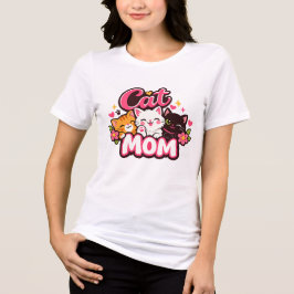 Trendy Kat Moeder T-Shirt | Cute Kleurrijke Katten