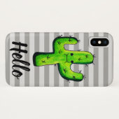 Trendy Kawaii Waterverf Hallo Cactus Case-Mate iPhone Case (Achterkant (horizontaal))