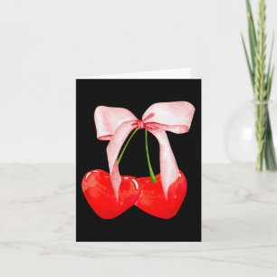 Trendy Kers Zacht Meisje Era Roze Boog Lint Valent Kaart