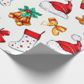 Trendy Kerst Elementen Patroon Inpakpapier (Hoek)