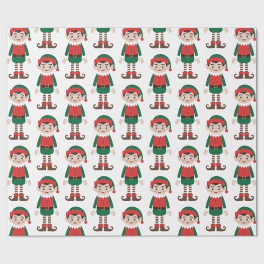 Trendy Kerst Elf Cadeaupapier (Vlak)