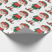Trendy Kerst Elf Cadeaupapier (Hoek)