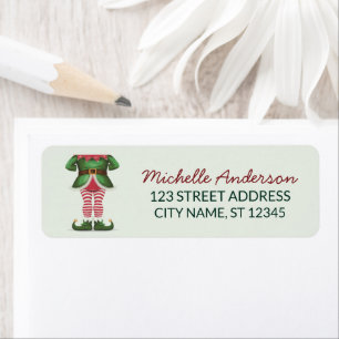 Trendy Kerst Elf Voeten Retouradres Etiket