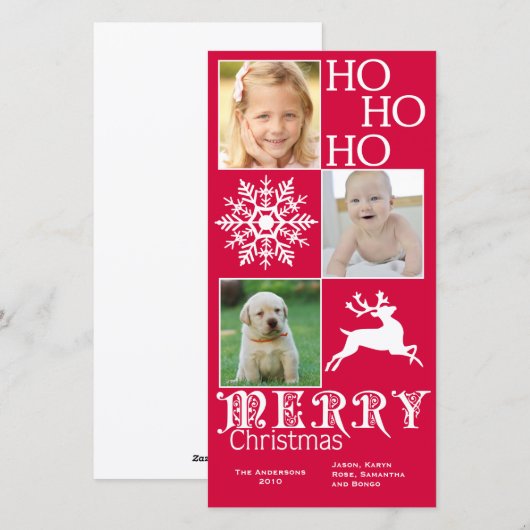 Trendy Kerst Foto Kaart (Voorkant / Achterkant)