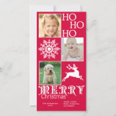 Trendy Kerst Foto Kaart (Voorkant)