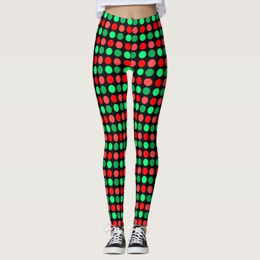 Trendy kerst gestippelde leggings (Voorkant)