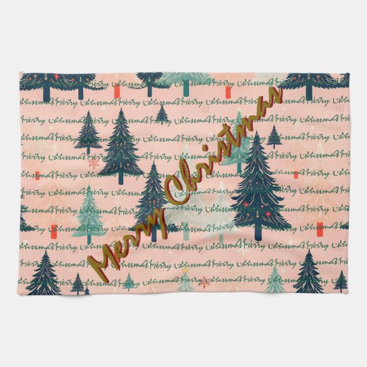 Trendy Kerst Luxe Kerstbomen Theedoek (Horizontaal)