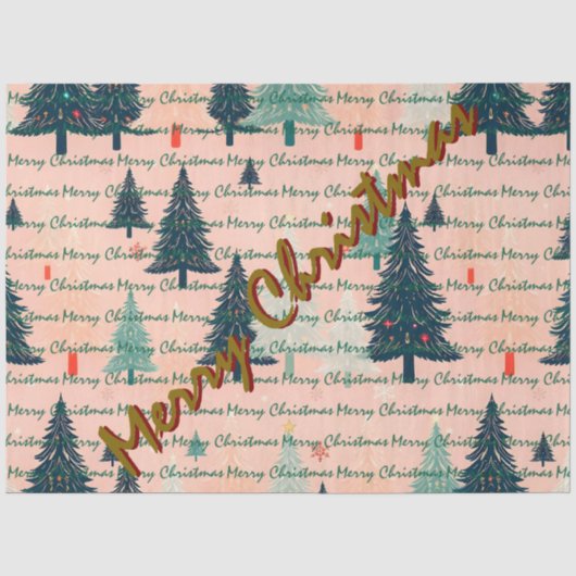Trendy Kerst Luxe Kerstbomen Tissuepapier (Voorkant)