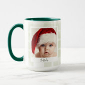 Trendy kerst Mok | Aangepaste dubbele foto groen (Links)