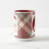 Trendy kerst Mok | Aangepaste dubbele foto rood (Midden)