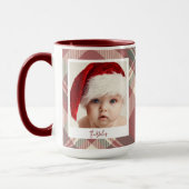 Trendy kerst Mok | Aangepaste dubbele foto rood (Links)