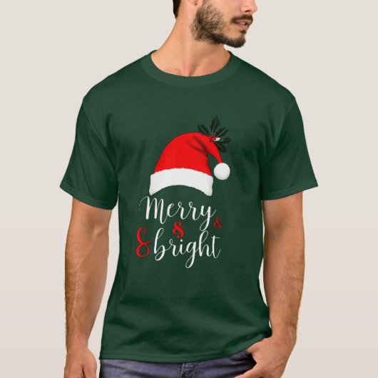 Trendy kerst T-shirt vrolijk & helder feestelijke (Voorkant)