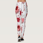 Trendy kerstballen en Poinsettia Leggings (Achterkant)