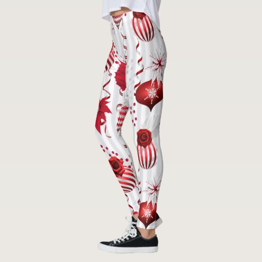 Trendy kerstballen en Poinsettia Leggings (Links)