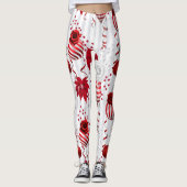 Trendy kerstballen en Poinsettia Leggings (Voorkant)