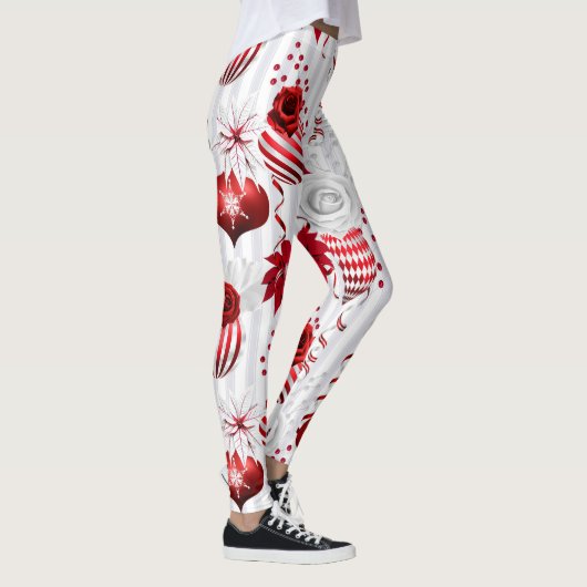 Trendy kerstballen en Poinsettia Leggings (Rechts)