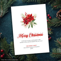 Trendy Kerstbloemen Printbare Wenskaart