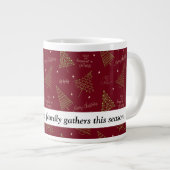 Trendy kerstbomen in groen op rood met Quote Grote Koffiekop (Voorkant rechts)