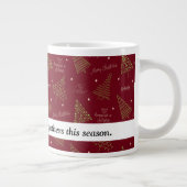 Trendy kerstbomen in groen op rood met Quote Grote Koffiekop (Rechts)