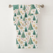 Trendy kerstbomen snoepstok badhanddoek set bad handdoek (Insitu)