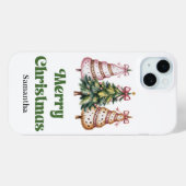 Trendy kerstbomen waterverf luipaard cadeau Case-Mate iPhone case (Achterkant (horizontaal))